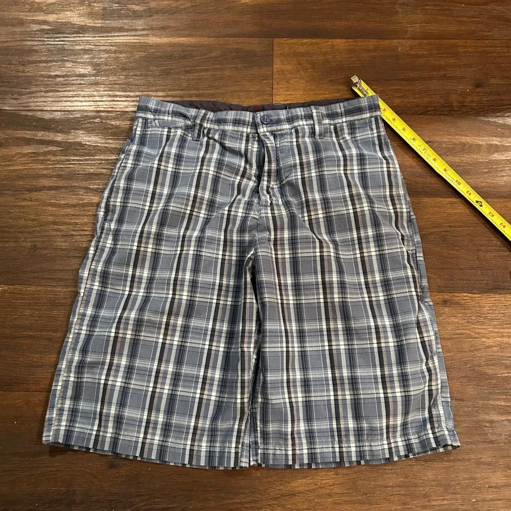 Matix Plaid Skater Shorts Blue Grey Y2K‎ 90s Baggy Size 34